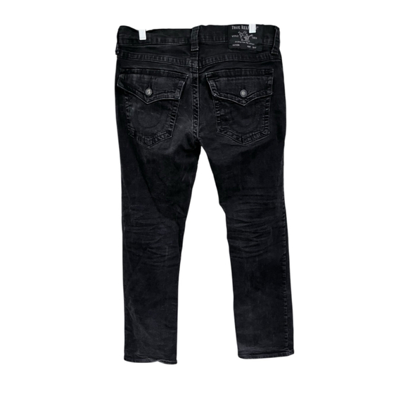 True Religion Ricky Straight Leg Flap Pocket Denim Jeans Size 32x31 Embroidered - Picture 4 of 6